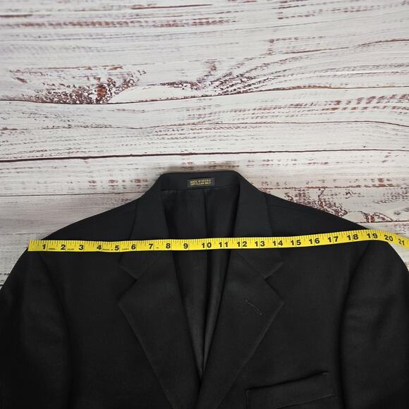 Oscar de la Renta Blazer Mens 40R Black Wool Athletic Fit Sport Coat Classic Lux - Picture 8 of 11